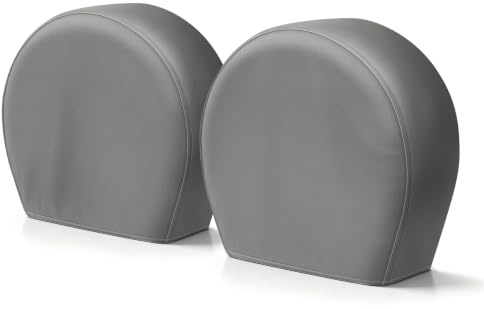 Explore Land Tire Covers 2 Pack - Tough Tire Wheel Protector for Truck, SUV, Trailer, Camper, RV - Universal Fits Tire Diameters 26-28.75 inches, Charcoal