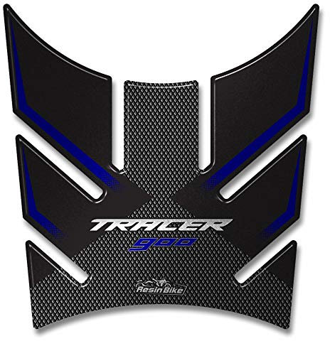 Resin Bike Adesivi Moto Compatibile con Yamaha Tracer 900 2018-2020. Protezione Paraserbatoio da Urti e Graffi. Adesivo 3D Resinato per Serbatoio Moto - Blu Metallizzato