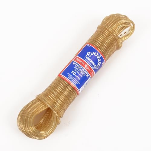 EVERLASTO LÍNEAS DE Ropa DE Colores WYERCENTOR, PVC, Acero, Dorado, 3.5mm x 20M