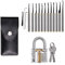 Kit de Crochetage/Lockpicking, 15pcs Trousses à outils de sélection de serrure et Un Cadenas Transparent pour débutants et professionnels de
