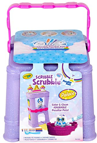 Crayola Scribble Scrubbie Peculiar Pets, Palace Playset with Unicorn and Yeti, Gift, Ages 3, 4, 5, 6