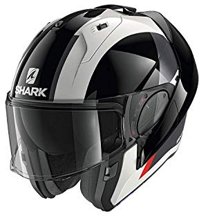 Motorradhelm Shark EVO ES Endless WKR, Schwarz/Weiss/Rot, XS