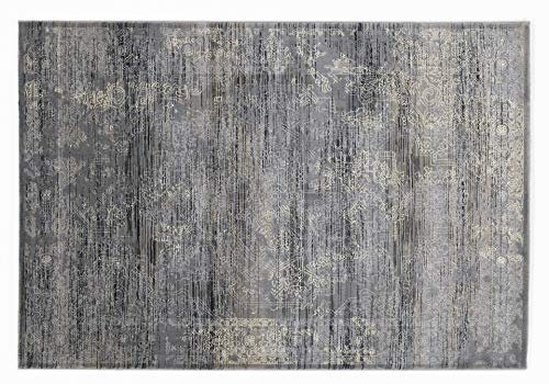 Musterring Wave KONTURA Designer Teppich 912 grau-Creme 140x200 cm