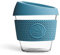 Neon Kactus Glass Coffee Cup | Reusable Glass Cup with Lid for Home or On the Go | Travel Coffee Cup | For Hot & Cold Drinks | Durable, Non-Permeable, Non-Slip, Splash-Proof | Super Sonic, 8oz