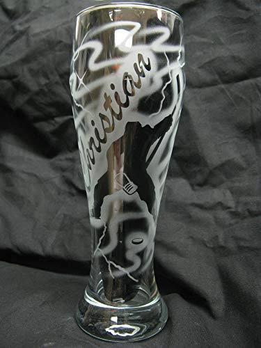 Weizenglas 0,5 ltr. mit Gravur Eishockey Eishockeyspieler und Name individuell