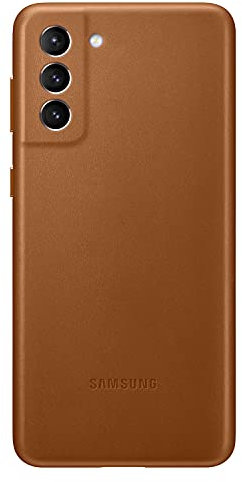 Samsung Leather Smartphone Cover EF-VG996 für Galaxy S21+ 5G Handy-Hülle, echtes Leder, Schutz Case, stoßfest, premium, Braun