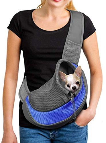 Tragbar Kleine Haustier Hunde Katzen Welpen Umhängetasche Reise Träger Schulter Beutel Atmungsaktiv Mesh Transporttasche Klein Hunde Katze Sling Pet Tragetuch Rucksack Pet Bag, L 2-4kg