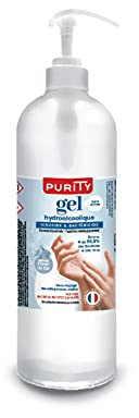 Flacon pompe de 1 litre - Gel Hydroalcoolique Purity 703 - Parfum Fleur de Lin