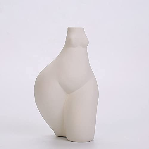Betos Weibliche Körpervase, menschliche Körperform, weiße Keramikvase, Körperkunst, Porzellanvase, Blumenvase, mattierte Statue, Dekoration, minimalistische Skulptur-Dekoration