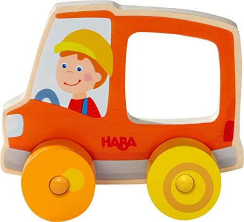 HABA 306364 - Schiebefigur Müllauto, Greifling ab 10 Monaten