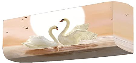 MARMODAY Cubiertas de Aire Acondicionado Interiores, Funda Elástica para Ventana, Todo Incluido, Decoración del Hogar, Cisne