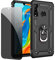 JOYTAG Funda para Huawei P30 Lite Carcasa Negro con Protector de Pantalla de Privacidad, Anti Espía Cristal Templado
