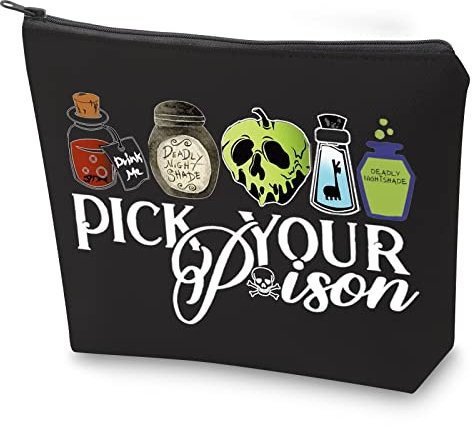 ZJXHPO Halloween Evil Queen Geschenk Bösewicht Liebhaber Geschenk Gift Make-up Tasche mit Reißverschluss Canvas Tote Schultertasche, BL Poison, 23.5*17 cm, Nein