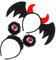 JOFONY 2 STÜCKE Halloween Fledermaus Stirnband und Augäpfel Haarreifen,Kostüm Zubehör Kopfschmuck für Karneval Party Cosplay Kostüm Maskerade Schwarz