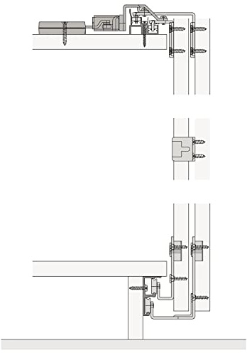 HAWA Combino 20 H FS Schiebetürbeschlag (Außenfront), 1200x2200mm für Holztüren bis 20kg, 2-türig Stahl/Kunststoff anthrazit