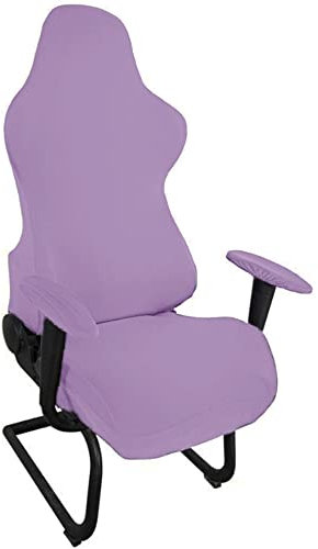 Highdi Stretchable Gaming Chair Covers, Computer Office Chair Cover Stretch High Back, Spandex Gaming Armchairs Protector for Racing Chairs, Game Chair (one size,Light purple)