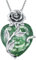 OCJ August Birthstone Necklaces for Women 925 Sterling Silver Rose Flower Pendant Necklace with Love Heart Crystal Jewellery Birthday Gifts for Her