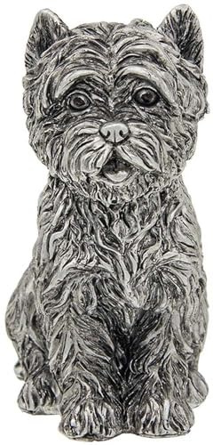 Shudehill Giftware Silver Westie Sitting Dog Resin Ornament Figurine Small