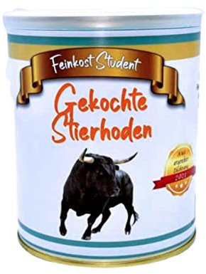 Gekochte Stierhoden aus der Dose Scherzarktikel, Lustige Geschenkidee, Party-Brüller, Spaßgeschenk, Halloween, Geburtstagsgeschenk