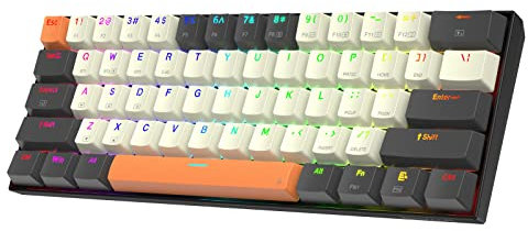 Redragon K644 SE 65% 3-Mode Wireless RGB Gaming Keyboard, 61 Keys Hot-Swappable Compact Mechanical Keyboard w/Upgrade Hot-Swap PCB Socket & Creative 1.2X Larger Size, Quiet Red Linear Switch