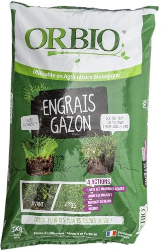 Engrais gazon 4 actions Orbio 5 kg