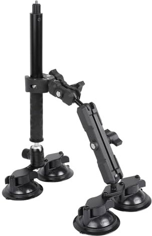 Car Suction Cup Mount Kit with Invisible Selfie Stick fit for Insta360 ONE X2 X3 RS and Other 360 Cameras, Compatible with GoPro Hero 12 11 10 9 8 7 6 5 Max