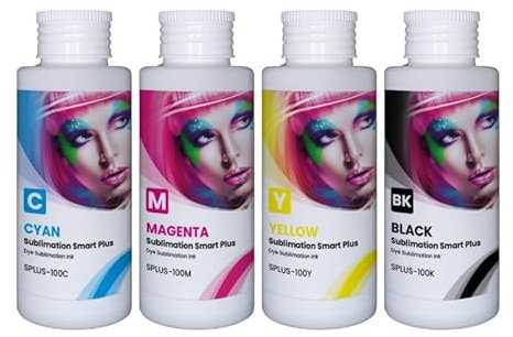 Tinta de sublimación 100 ml Smart Plus de GlopInk (4 botellas (CMYK))