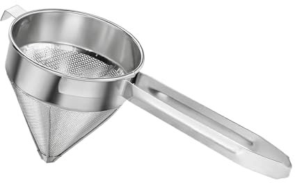 MagiDeal Colador de Caldo de Acero Inoxidable coladores cónicos colador de Tapa China de Cocina colador Mango Reforzado Malla Fina