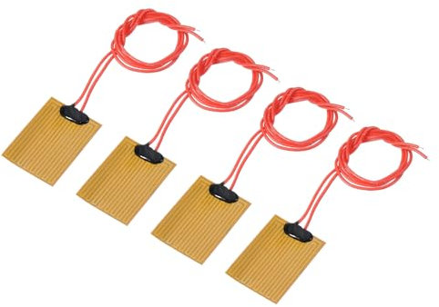 sourcing map Heater Film Heating Plate, 5V 1W Polyimide Heat Pad, Adhesive PI Heater Elements Film 40mmx30mm Heater Strip for Constant Temperature, Pack of 4
