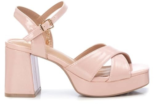 XTI - Sandalia Mujer Nude - Calzado Cómodo y Versátil - Moda casual - Modelo 14235601 (Talla 39)