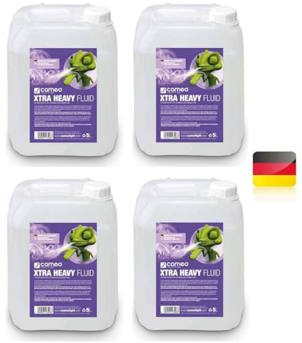 4 x Cameo CLFXHEAVY5L 20 Liter XTRA HEAVY Nebelfluid extrem hohe Dichte & Standzeit DJ Smoke Fluid für Nebelmaschine