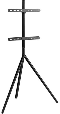 pro.tec Piedistallo per TV in Stile Treppiede Supporto Alto 137 cm Staffe Rotanti Piedistallo Girevole per Schermi Fino a 65 Pollici - Nero