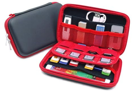Étui de rangement en cuir pour clé USB - Étui de rangement en cuir pour accessoires électroniques