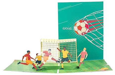 FUNOMOCYA Fußballkarte Kreative Geburtstagskarte Für Junge Mädchen Jugendliche Und Erwachsene Einzigartige Grußkarte Mit Charmantem Design Für Fußballfans