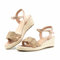 Hitmars Sandali Donna Zeppa Estivi Espadrillas Plateau Platform Zeppa e Tacco Lacci Fibbia Cinturino Scarpe Espadrillas Moda Classiche NN1 Champagne 38 EU