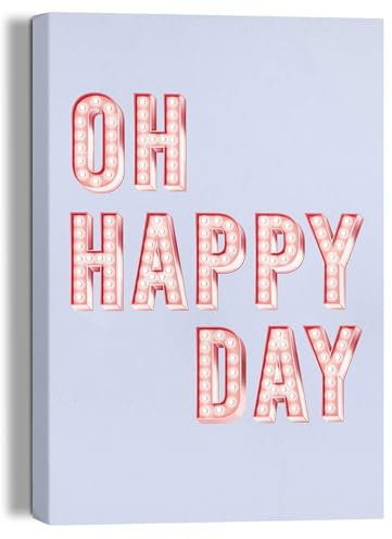 REINDERS Wandbild, Happy Day, Hobbyraum, Wandbild, Deko Poster, Wanddeko, Leinwand, Rosa, 30x20cm