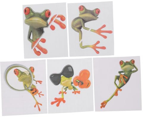 COSMEVIVI 1 Satz 5St 3D-Frosch-Autoaufkleber Karosserieaufkleber Autografiken Reflektierender Autoaufkleber Karikatur tiersticker sticker lustig Auto-Aufkleber selbstklebender Aufkleber