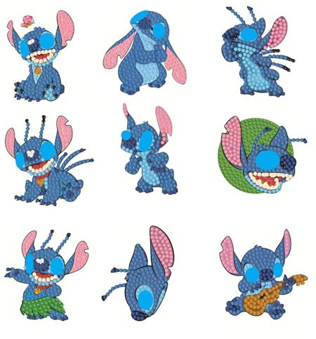 Stitch Diamond Painting DIY Diamond Dots Kids Easy Diamond Painting Paint by Number Kits Diamonds Stickers Diamond Painting Stickers Kit Boys Diamond Dots Girls Diamond Dots Adult Beginners Diamond Do