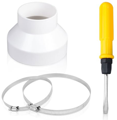 Adattatore per Tubo 150 mm a 100 mm, HXC ABS Riduttore di Tubo Condotto 150 100 Riduzione di Tubo con 2 Fascette in Inox per Tubo di Ventilazione