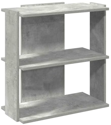 vidaXL Bücherregal 3 Böden Betongrau 60x30x60 cm Holzwerkstoff