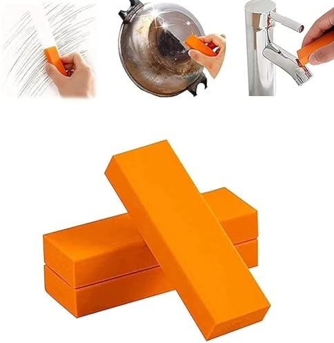Radiergummi Zur Rostreinigung, 3 Stück Rostentferner-Schwamm Rostradierer Edelstahl Dekontaminations Radierer Edelstahl-Rostmesser zur Fleckenentfernung von Metalloberflächen, Küchengeräten