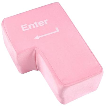Big Enter Button Multifunction Enter Taste Pillow with Data Input Keys USB Gegen-Stress Pillow Nap Pillow for Büro, Home and Business Travel Big Enter Button Enter-Taste (Rosa, Einheitsgröße)