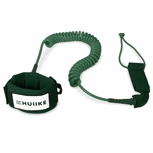HUIIKE Sup Leash Verstellbar und Spiralförmig Leash Sup Board Standard, Stand Up Paddle Zubehör | Standup Paddle Board Fußschlaufe | Surfboard Bodyboard Fussleine | Kajak Sicherheitsleine Knöchel
