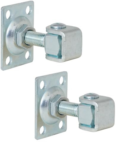 TRIBECCO® Einstellbares Torband, zum Anschrauben an den Pfosten, zum Schweißen, aus verzinktem Stahl Türscharniere Einstellbares Scharnier Torscharniere Türband Torangel, 2 Stück (M16x45 (80x80 mm))
