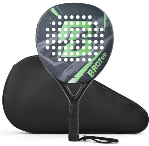 BROTOU 1PC Padel Tennis Racket Carbon Fiber Surface with Carry Bag