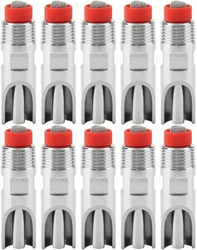10 Stück Nippeltränke Hühner, Automatische Tränke für Rinder Edelstahl Nippeltränke, Tränke für Schwein Einstellbare Wassermenge, Hühner Waterer für Schweine, Kühe, Schafe und Andere Große Tiere