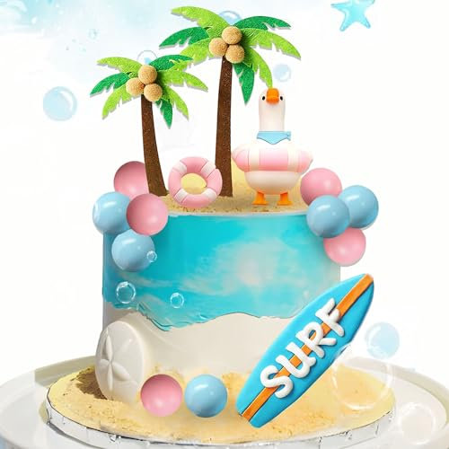 JeVenis Girls' Beach Pool Party Cake Topper for Summer Luau Decor