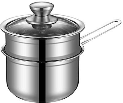 Dampfgarer aus Aluminiumlegierung, Dampfgarer aus Edelstahl 304, Topf mit verdicktem Boden, Kleiner Milchtopf, Mini-Dampfgarer, Kleiner Kochtopf (B 16 cm)