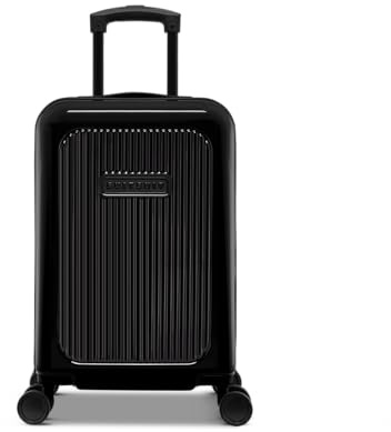 SUITSUIT Handgepäck Koffer mit 4 Rollen 55 x 35 x 20 cm - Hartschalen Kabinentrolley mit TSA-Schloss - Expression Black Shadow