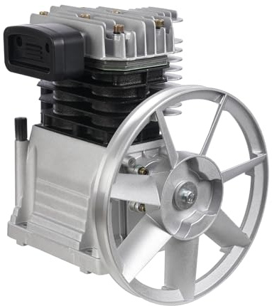 Tête de pompe de compresseur d'air 65 mm Cylindre 250 L/min 0,8 MPa en fonte d'aluminium de rechange avec poulie de 26 cm très résistante